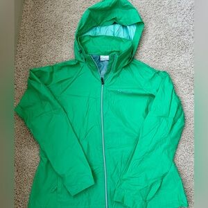 Women’s Columbia XL green raincoat